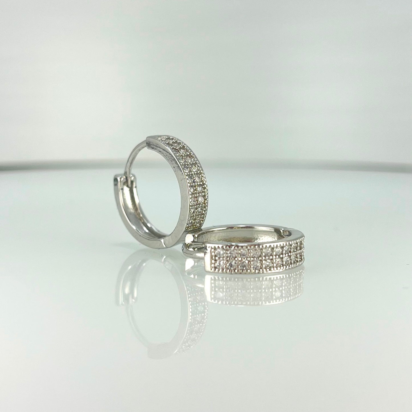 Silver Glimmer Hoops