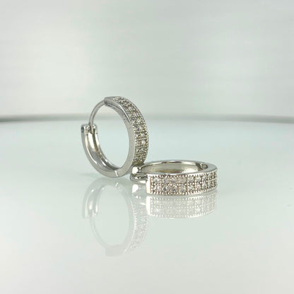 Silver Glimmer Hoops