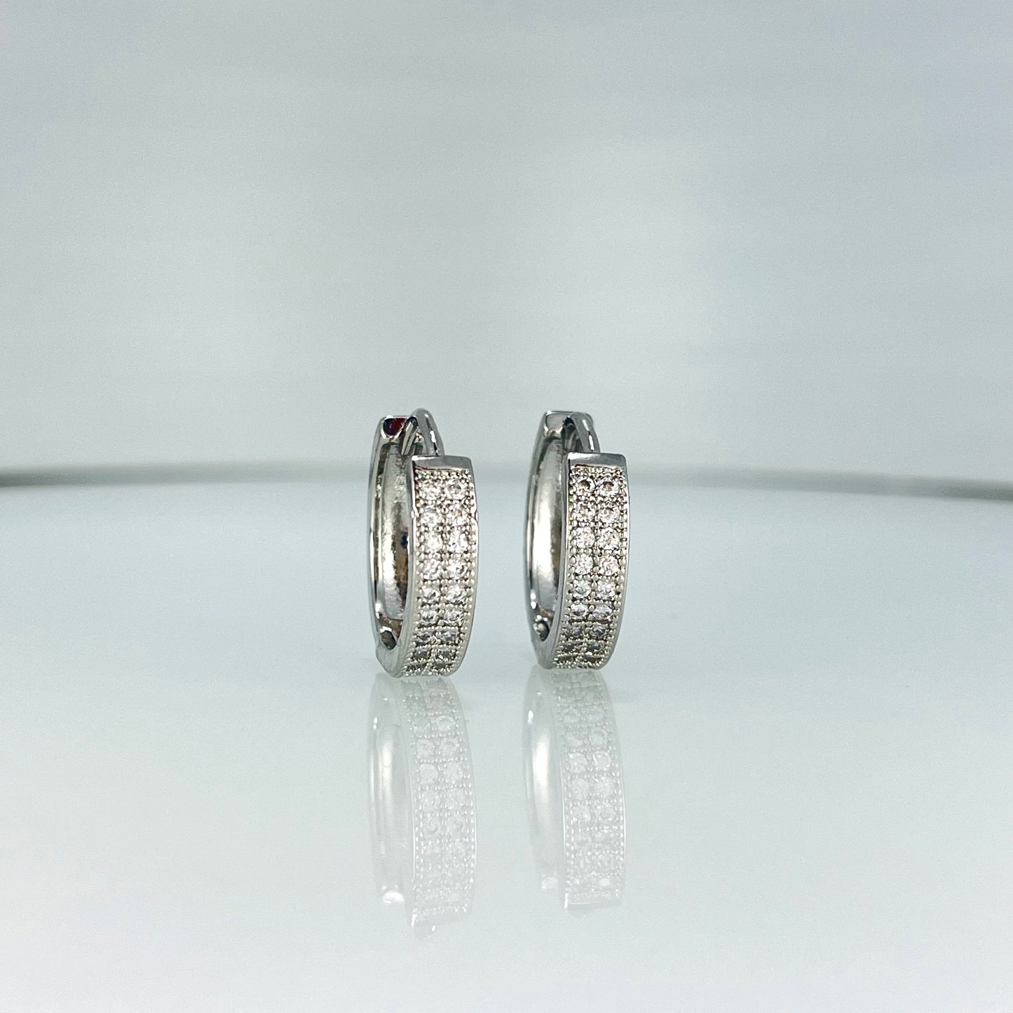 Silver Glimmer Hoops