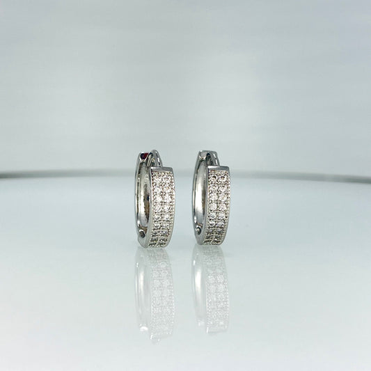 Silver Glimmer Hoops