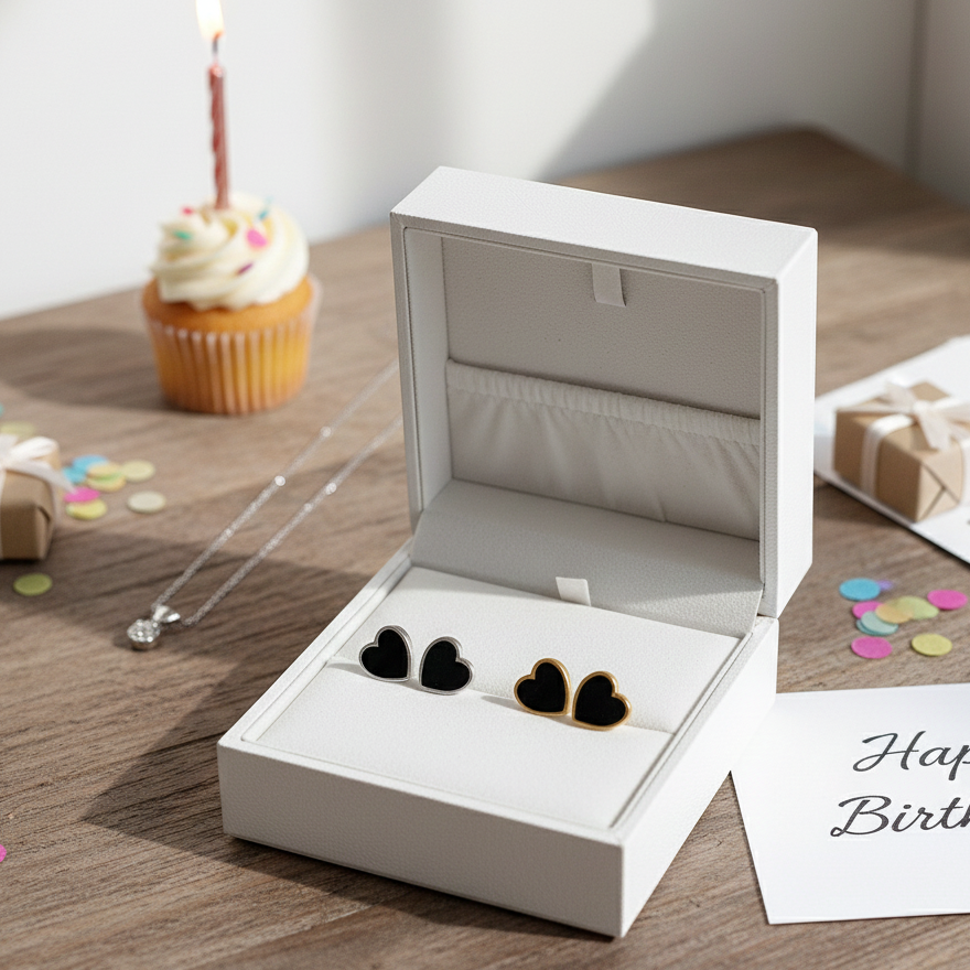 Midnight Hearts Earrings