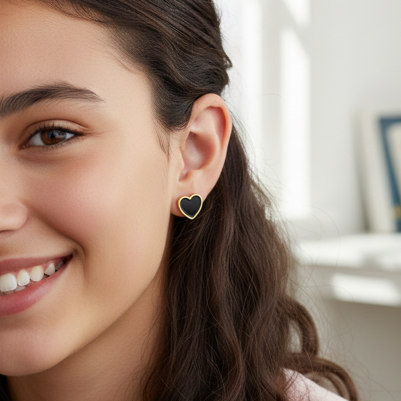 Midnight Hearts Earrings