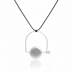 Silver Arc & Pearl Pendant