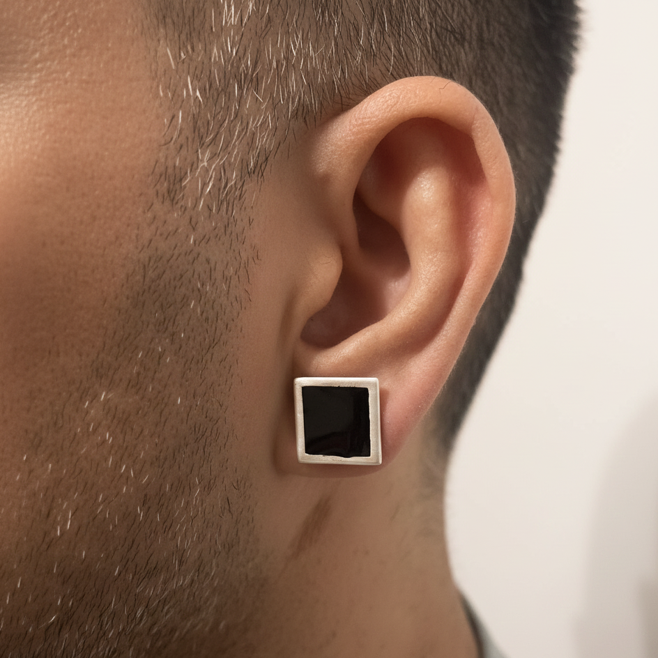 Noir Cubes Earrings